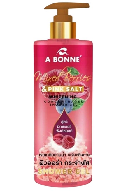 A bonne mixed berry pink salt shower jel