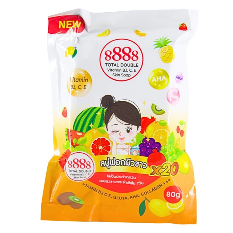 8888 white Total double AHA skin soap