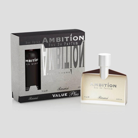 Rasasi Ambition Eau De Parfum & Deo Spray 70ml Intlcosmetic
