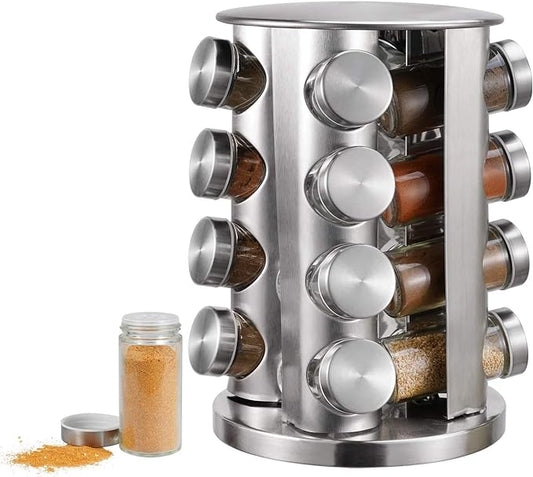 16-Jar Revolving Countertop Spice Rack Organizer