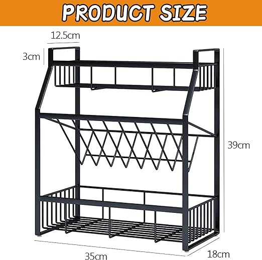 Vinteky 3 Tier Spice Rack Free Standing Kitchen Spice Organiser