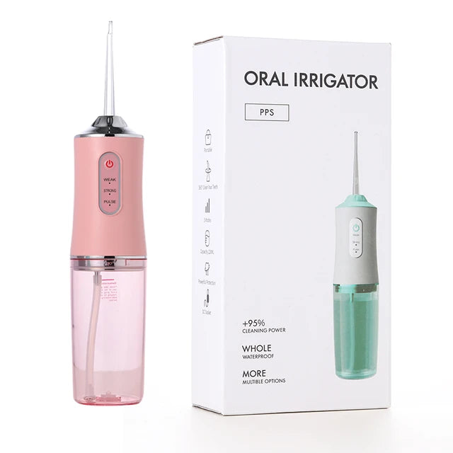 portable water flosser oral irrigator cordless rechargeable teeth daily cleaning